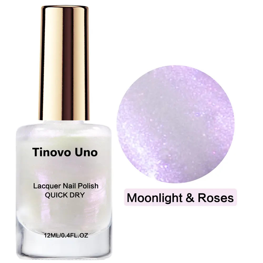 Tinovo Uno “Moonlight & Roses-F324”-12ml Nail Polish, Enchanted Fairy Tale Nailcare Glitter Nail Polish, Alcohol-Free Gentle Quick-Drying Formula, Salon-Quality, Ideal for Outings & Photoshoots, A Must-Have for DIY Nail Art Enthusiasts, Manicure