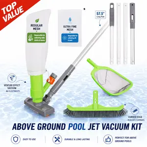 [Jet Suction] Sepetrel Pool & Spa Vacuum Cleaner Kit, Portable Suction Sweeper with 57.5" Pole & Skimmer Net, Perfect for Inflatable Pools, Hot Tubs & Above Ground Pools, Pool Accessories, Outdoor