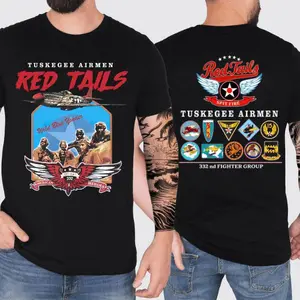 Tuskegee Airmen Red Tails T-Shirt,  Honor the Wild Blue Yonder and the Heroes of the 332nd Fighter Group