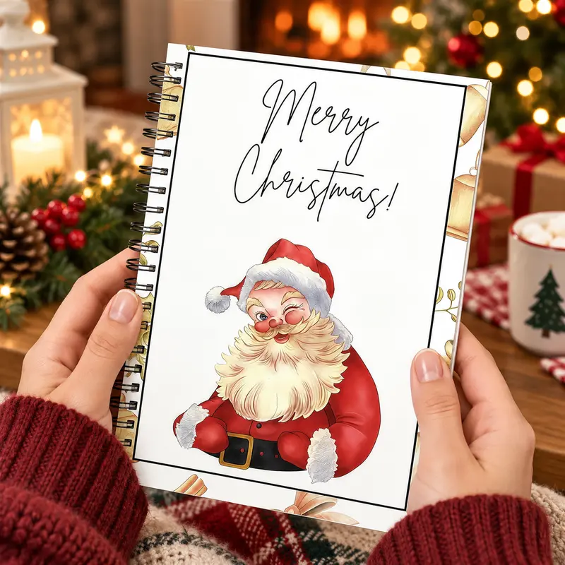 Christmas Gift Card Book, DIY Spiral-Bound Christmas Gift Card Holder Book, 5x7 Inch Colorful Design, Personalized Family Christmas Gifts, Festive & Party Supplies