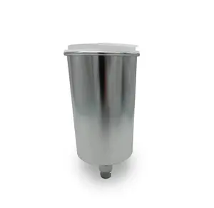 Aluminum Spray Gun Cup with Snug Fitting Press Fit Lid, Size 1000CC/33.8 FL OZ, Gravity Feed Paint Pot