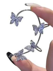 No Piercing Butterfly Wing Earrings, High-End Star Fringe Sweet Cool Spicy Girl Butterfly Ear Cuffs, Fashion Accessory