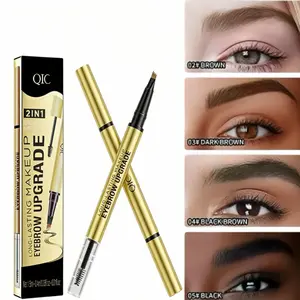 2-in-1 Dual-Ended Waterproof Eyebrow Pencil – Long-Lasting & Smudge-Proof, Magical Eyebrow Pen with 4-Fork-Tip & Precise Brush-Tip For Natural Hair-Like Strokes, Daily Use & Soft Glam Makeup