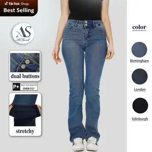 AtSpark Women‘s Minimalist Essential Jeans | High Waist Tummy Control Bootcut with Buttery Soft Stretch, Everyday Casual Denim Pants for Women, bootcut jeans,Classic Versatile Fit, #TikTokFashion #MinimalistStyle Trouser Button Bottom Womenswear