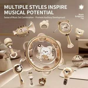 10PCS Baby Rattle & Teether Set，Musical Sensory Toys for Newborns ，2 Color Options，Safe for Infants 0-12M，baby gift