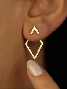 Geometric Design Earring Jacket, Earrings Jewelry, Fashionable Jewelry for Women & Girls, Casual Jewelry for Party, Daily Clothing Decor, Trendy All-match & Exquisite Jewelry for Birthday Gift