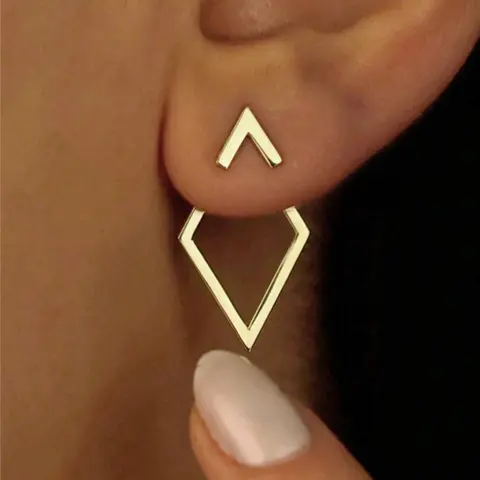 Geometric Design Earring Jacket, Fashionable Jewelry for Women & Girls, Casual Jewelry for Party, Daily Clothing Decor, Trendy All-match & Exquisite Jewelry for Birthday Gift, Fashionable Earrings