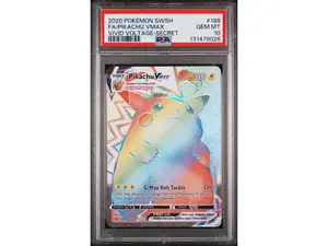 2020 Pokemon Sword and Shield Vivid Voltage Secret Rare Pikachu Vmax #188 PSA 10