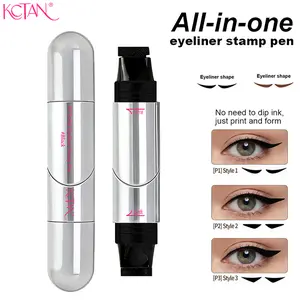 Rotating Double-Ended Eyeliner Stamp Pen with 3 Wing Shape Options, Dual Left & Right Design for Quick Symmetrical Cat Eye, Easy One-Step Lazy & Convenient Quick-Dry, Long-Lasting, Smudge-Resistant Winged Makeup Tool, Cosmetic Makeup Tool.