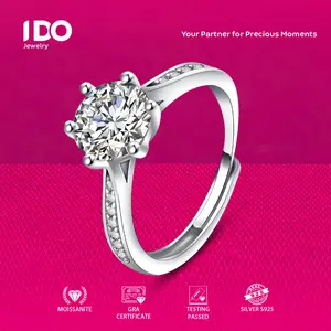 [Live Sale] R11 Silver Sterling S925 Moissanite Only You Ring I DO Jewelry Women Accessories Elegant Beautiful Luxury Adjustable Beautiful and Luxurious No Fade No Rust with 1 Year Guarantee Passed Diamond Selector