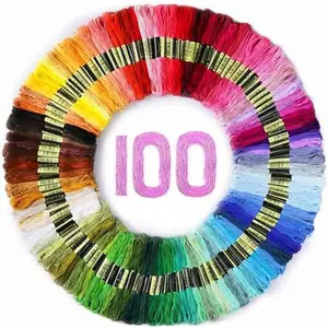 100 Colors 8m Embroidery Thread Floss Skeins Rainbow Cross Stitch Friendship Bracelet String Kit Craft Needlepoint Cotton Yarn