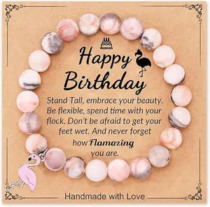 Flamingo Birthday Gifts for Women, 18th Birthday Gifts for Teen Girls, Flamingo Bracelet for Daughter Granddaughter Sister Niece Friends