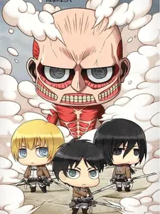 Attack on Titan - Chibi Group Wall Poster, Levi Ackerman Cruel World Attack on Titan Anime Poster, Levi AOT Anime Posters Decor Photo Print Room Decoration Artistic Ornaments