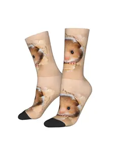 1pc Cute Hamster Pillow Printed Men's Socks Novelty Sock