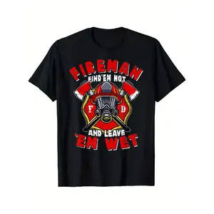 workout tops - Cotton Short Sleeve Find 'em Hot and Leave 'em Wet Firefighter Funny Tee Fireman T-Shirt Women's Men's Short Sleeve - golf ball