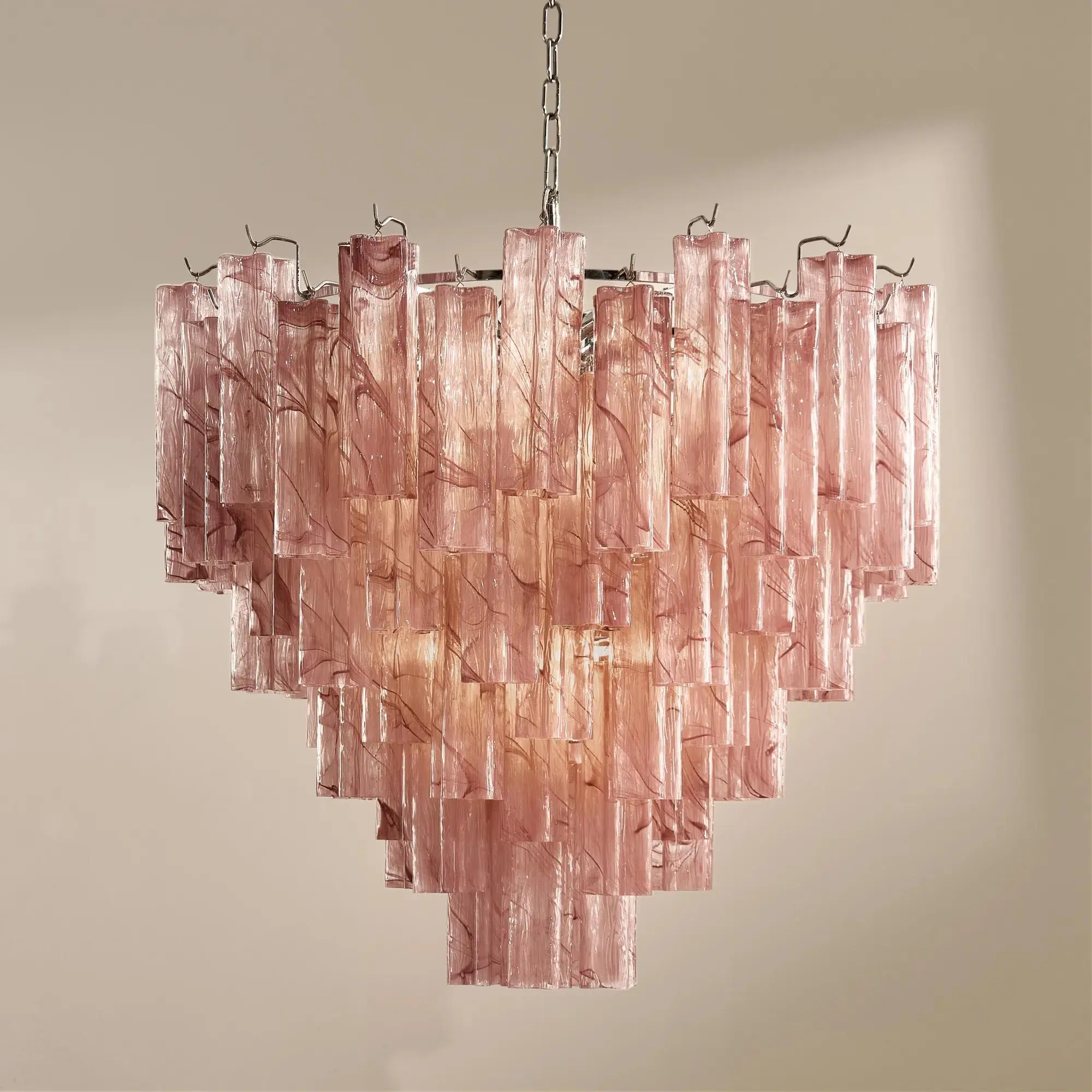 Z Gallerie Elodie Glass Chandelier 31.5" - Rose