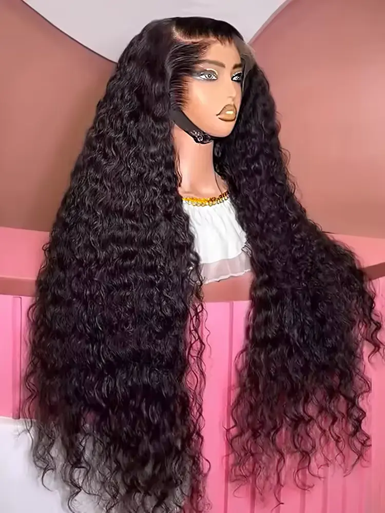 250% Curly Wigs 13x6 HD Lace Frontal Wig 100% Human Hair Pre Plucked Natural Hairline Deep Wave 13x6 Lace Front Human Hair Wigs on Sale