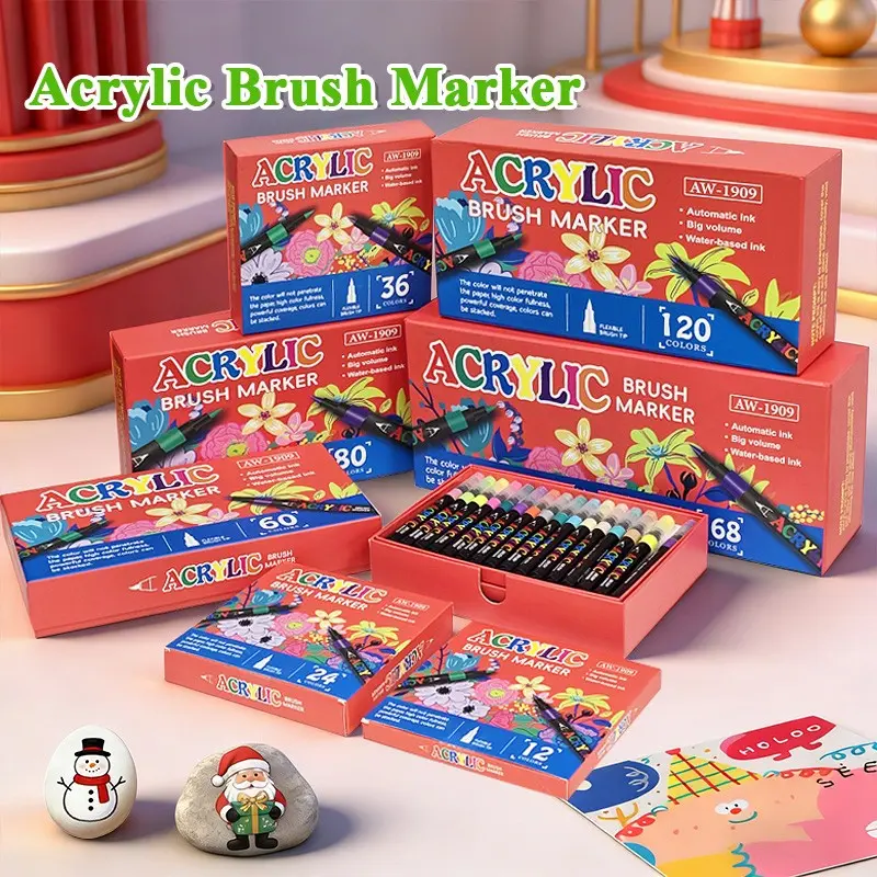 Professional Art Drawing Pens Set, 12-168 Colors Soft Tip Markers, High Coverage Graffiti Pens, School Supplies Art Tools Kit