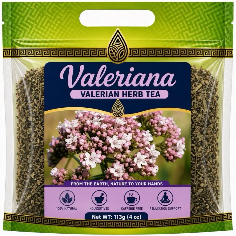 Valeriana Herbal Tea – Valerian Root Loose Leaf Tea for Relaxation & Sleep Support, Caffeine-Free Natural Herbal Infusion (4 oz)