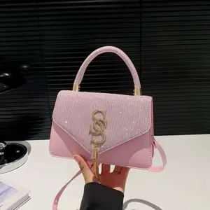 Maxoner Women's Pink PU Leather Shoulder Bag with Flap Opening Small Crossbody Handbag for Everyday Use & Stylish Design