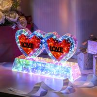 Iridescent Double Heart Red