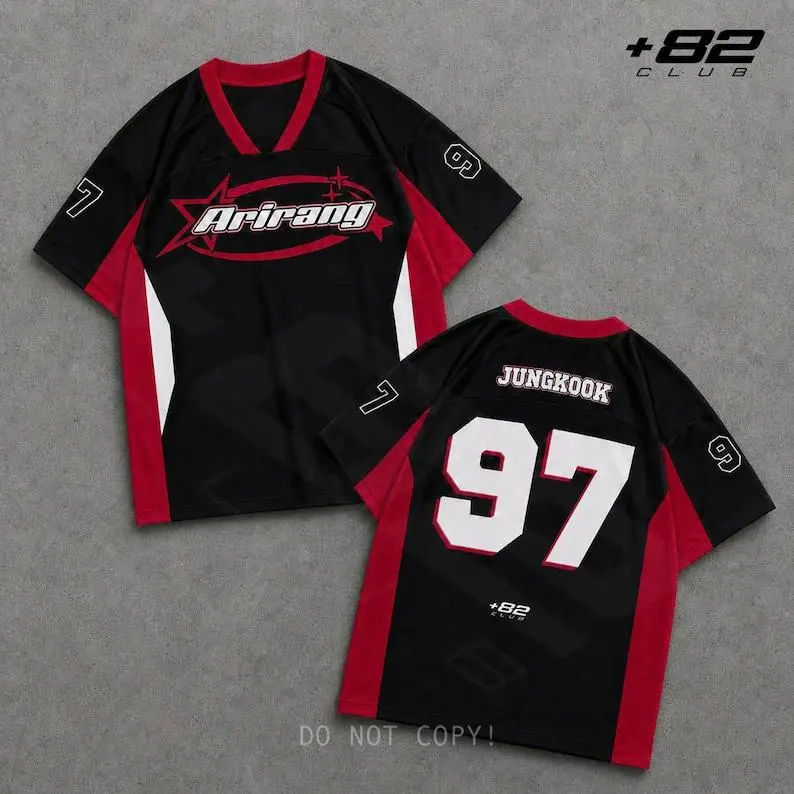 K-Pop Inspired Sideline Football Jersey, Stadium Concert Fan Outfit, Oversized Shirt