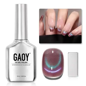 GAOY Cat Eye Gel Nail Polish, 16ml Glitter Holographic Nail Polish with Magnet, Reflective Translucent UV Gel, 2029 Fantasy Aurora