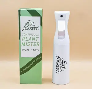Lost In The Forrest Continuous Plant Mister - 10 oz. Fine Spray for Indoor Gardening, 300ml Capacity, White, Easy to Use & Durable Design