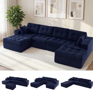 MAXYOYO Sectional Sofa,Cloud Modular Couch with Convertible Left/Right Ottoman