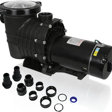 2.0 HP 6557 GPH Swimming Pool Pump Inground and Above Ground, Summervibes, 115V, 1500W Energy Saving Self Primming Pool Pump with Dual Voltage, Strainer Basket, Silent Running UL Certificate, 1.5" & 2" Connectors