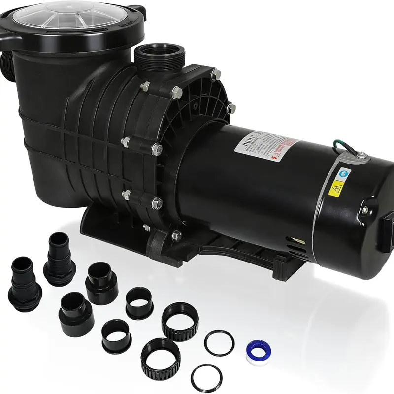 2.0 HP 6557 GPH Swimming Pool Pump Inground and Above Ground, Summervibes, 115V, 1500W Energy Saving Self Primming Pool Pump with Dual Voltage, Strainer Basket, Silent Running UL Certificate, 1.5" & 2" Connectors