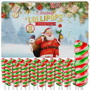 Christmas Lollipops 20pk - Individually Wrapped Candy for Party Favors, Decorations & Stocking Stuffers