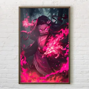 Nezuko Kamado Demon Slayer Art Print Poster, Nezuko Kamado Kimetsu No Yaiba Anime Posters