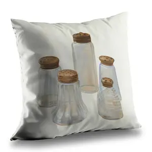 Begin Home Decor C1PT1414Y4EXVB 14 x 14 in. Vintage Salt & Pepper Shaker - Still Life Beige Throw Pillow
