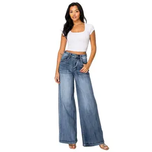 SHAPUM Women's High Waist Wide Leg Jeans - Baggy Boyfriend Denim Pants, Loose Fit Trousers​