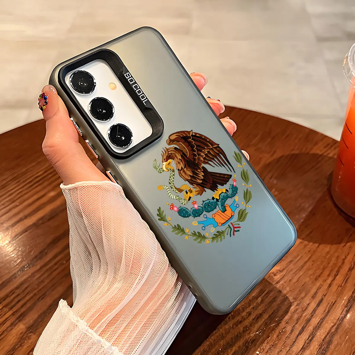 Mexican Golden Eagle Badge Flag Design Phone Case with Hard Back & Soft Edge Drop Protection Cover for SAMSUNG S21 S22 S23 S24 S25 S26 Plus S22Ultra S23Ultra S24Ultra S23FE S25ultra S26ultra