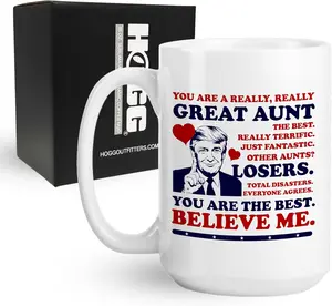 Hogg Trump Mothers Day Mug, 15 oz Ceramic Mommy Coffee Cup, Mom Mug, Best Mom Ever, Funny Mothers Day Gifts Funny, Coffee Cup for Mothersday, Mother's Gifts from Son, Trump Merchandise