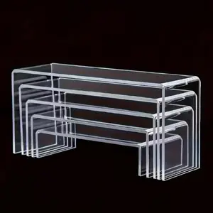 Rectangular transparent acrylic display stand, transparent multi-layer rack, suitable for weddings, business gatherings, tea breaks - cup cakes, sushi, a stylish and practical transparent plastic pastry rack
