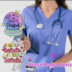 Acrylics for Badge Reels, Pop Sockets, Crafts, DIY  -Assarted Designs Featuring Nurses, Butterflies,  and Gute Characters