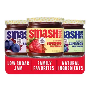 Chia Smash Jam, Variety Adventure 3-Pack | No Sugar Added, Naturally Sweet Jelly | Keto Friendly, Low Calorie, Low Carb | Non GMO, Upcycled, Vegan, Plant Based, Paleo | Raspberry, Apricot, Cherry Pomegranate