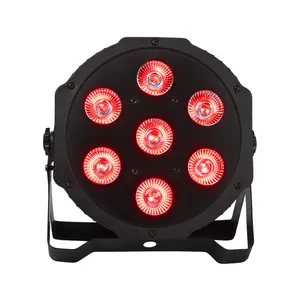 SHEHDS Par Can Lights LED 7x18W RGBWAP 6in1 Wash Stage Lights Remote and DMX512 Control Uplights Sound Activated Auto Run Flat Par DJ Lights for Christmas Wedding Party Disco
