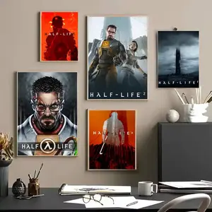 H-Half Life-e 2 Classic Vintage Poster HD Sticky Waterproof Wall Art | High Quality Print Aesthetic Home Living Bedroom Bathroom hallway Decor Trendy Room Decoration | Multiple Size Options Available