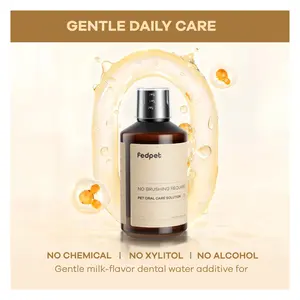 POMESEA Alcohol-Free Pet Dental Care Water Additive 16 oz, gentle daily oral care for dogs and cats, helps eliminate bad breath, reduce tartar and plaque, easy to use by adding to your pet’s drinking water.