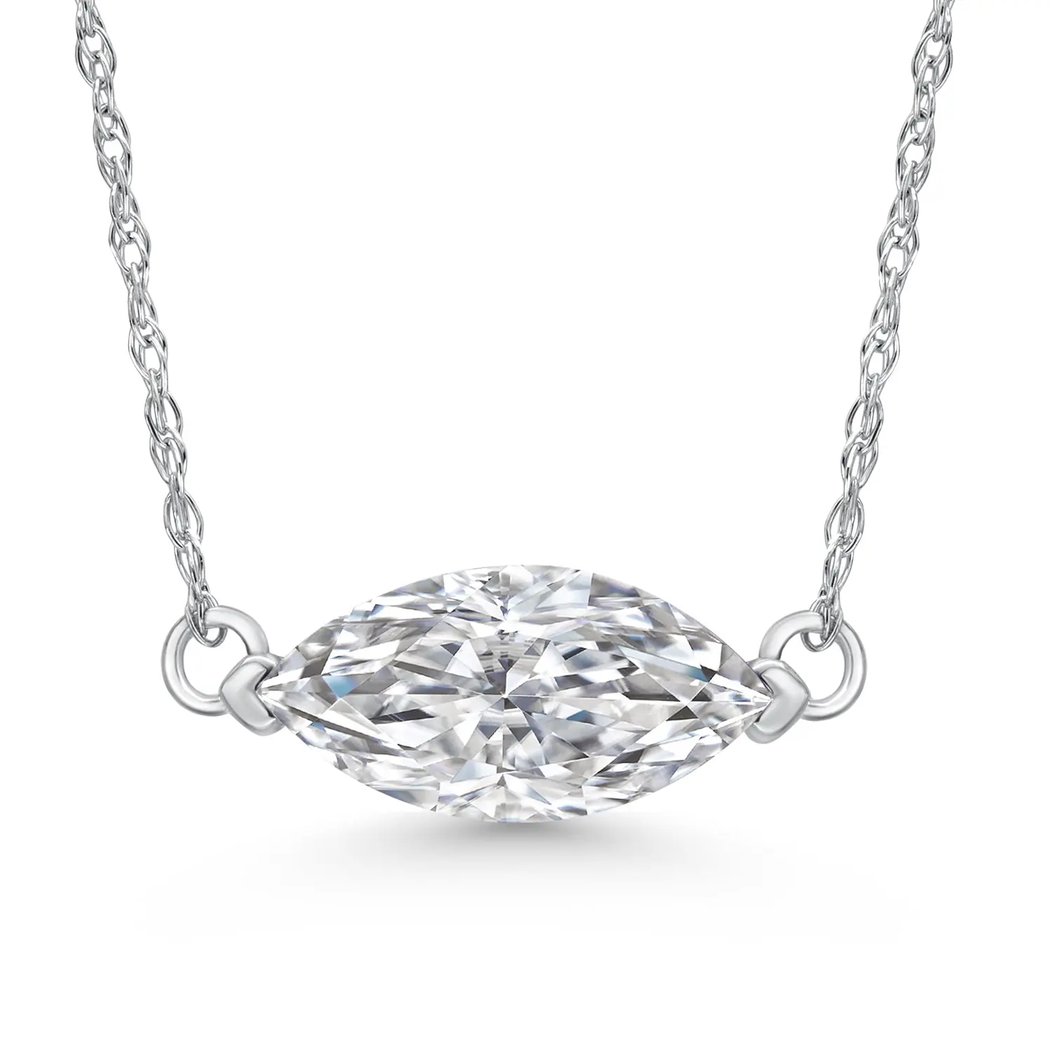 1 Ct Marquise Lab Grown Diamond Pendant Necklace in 14K Gold