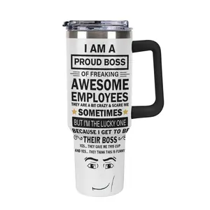 Funny Manager Appreciation Tumbler, Proud Boss Awesome Employees Design Coffee Cup, 40oz Large Capacity Travel Cup, Coworker Gag Gift, Office Gift Idea for Supervisor, Kitchen Drinkware, Tea Cup