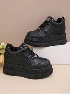 Women's Wedge Heel Thick Sole Sports Shoes, Comfortable and Stylish Athletic Footwear, Perfect for Casual Wear and Daily Use, Thick Soled Sneakers