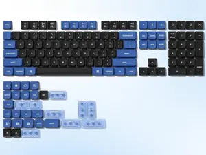 Womier Low Profile PBT Keycaps,Double Shot Keycaps for All US Layout Cherry Gateron MX Switches Mechanical Keyboard
