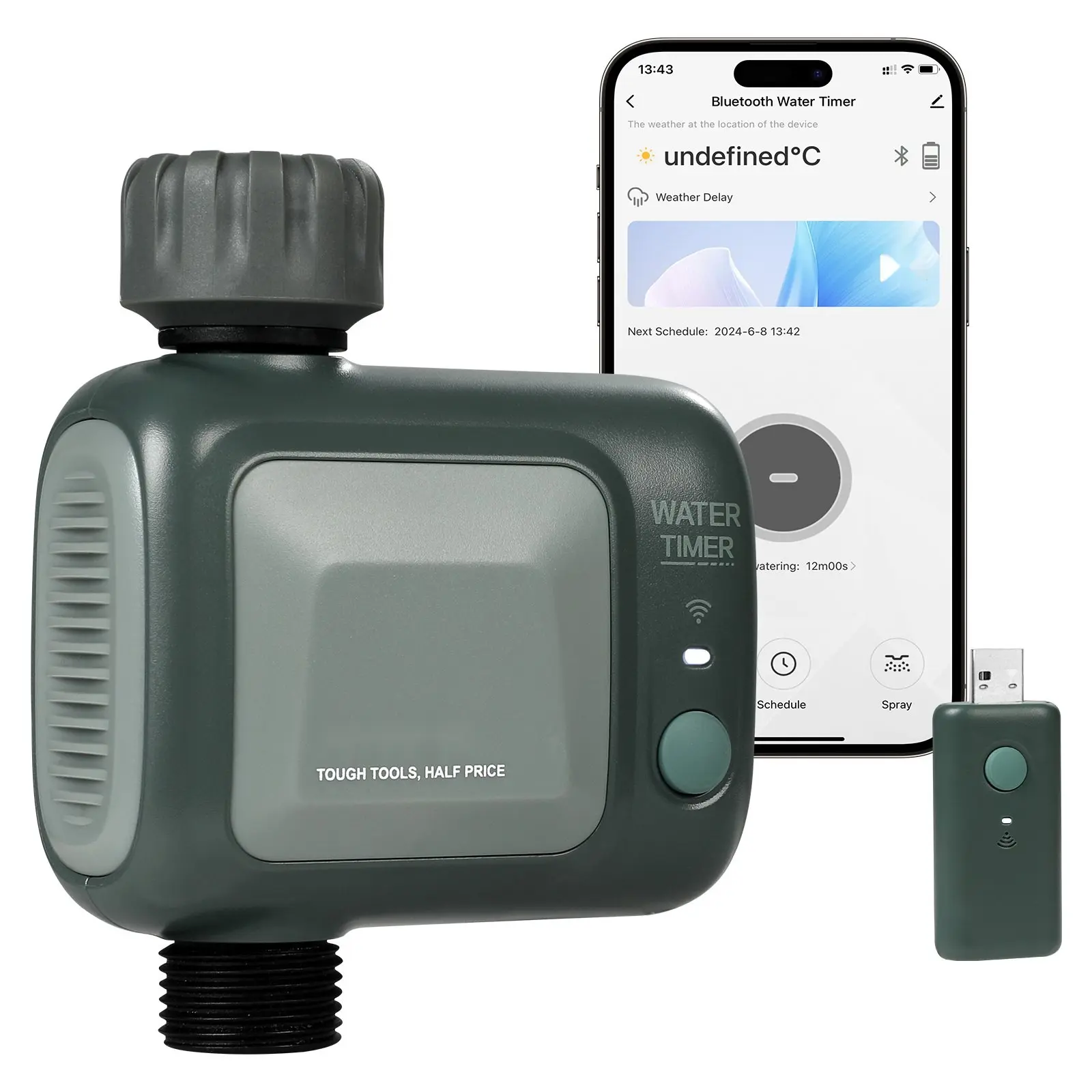 WiFi Sprinkler Timer, Single Outlet Water Timer For Hose Faucet With Brass Inlet, App Control Via 2.4GHz WiFi Or Bluetooth, Voice Control With Alexa And Google Assistant, IPX6 Weatherproof For Yard Garden Irrigation