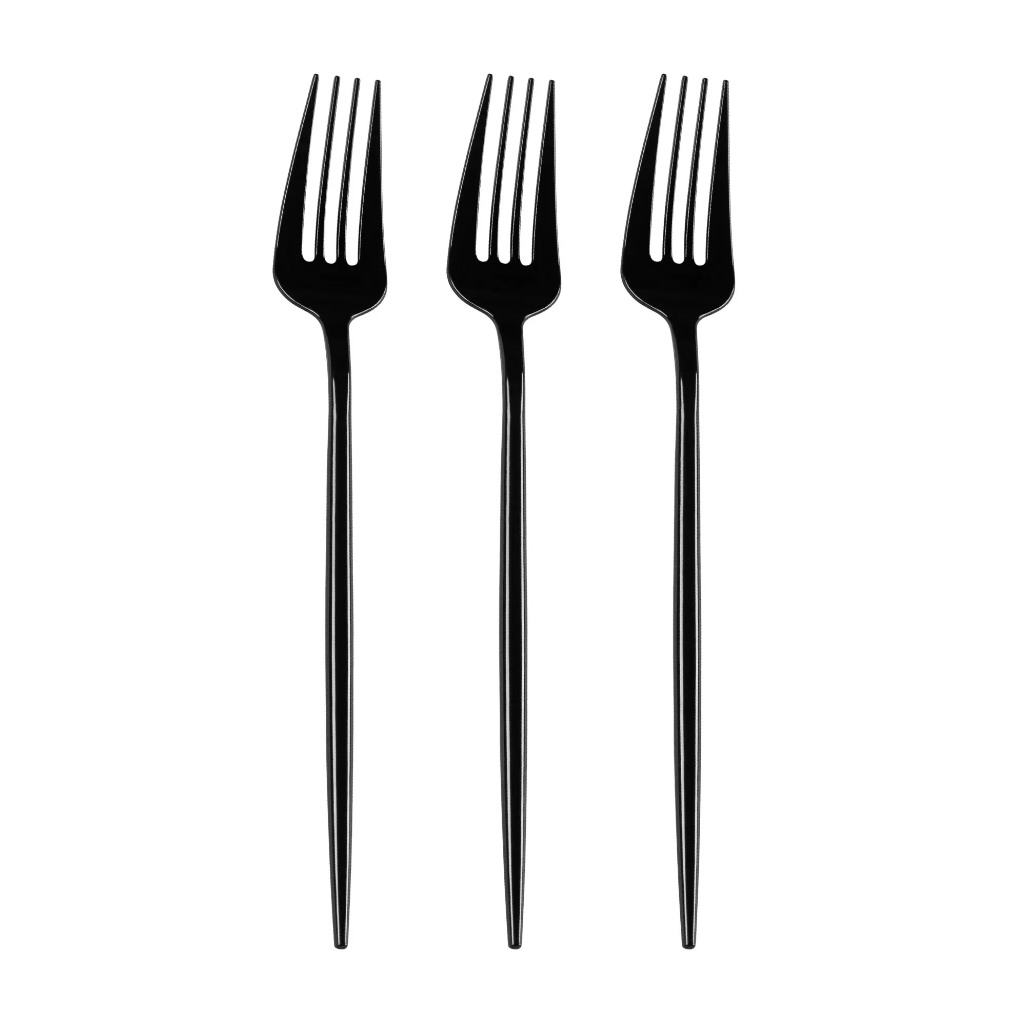 Solid Black Moderno Disposable Plastic Dinner Forks