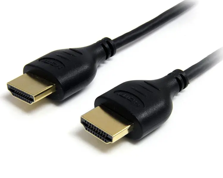 StarTech High-Speed Slim HDMI Cable with Ethernet, 3 ft. - Male-to-Male Digital Audio/Video Cord for TV, Monitor, PC (M/M)